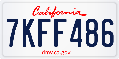 CA license plate 7KFF486