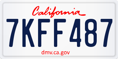 CA license plate 7KFF487
