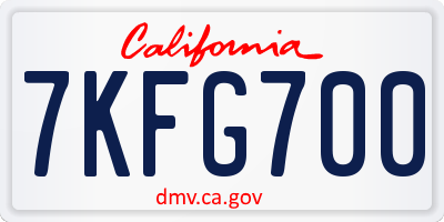 CA license plate 7KFG700