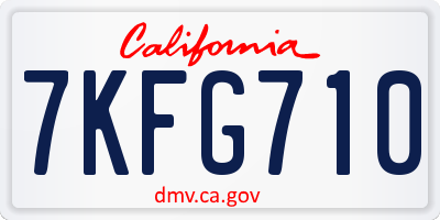 CA license plate 7KFG710