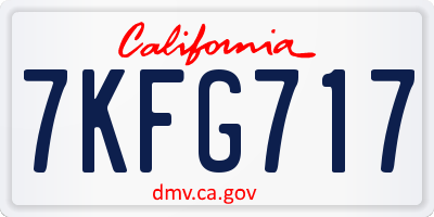 CA license plate 7KFG717