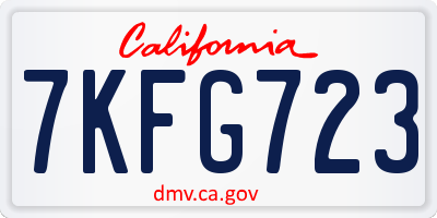 CA license plate 7KFG723