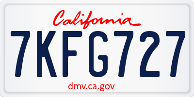 CA license plate 7KFG727