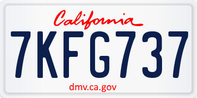 CA license plate 7KFG737
