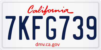 CA license plate 7KFG739