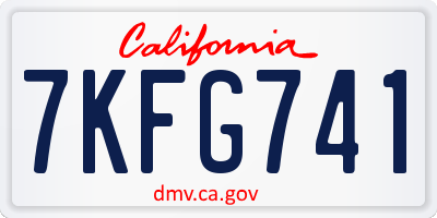 CA license plate 7KFG741