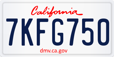 CA license plate 7KFG750