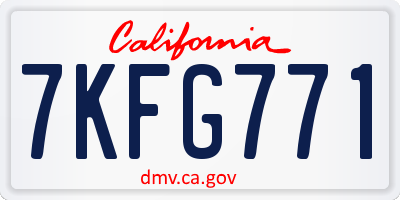 CA license plate 7KFG771
