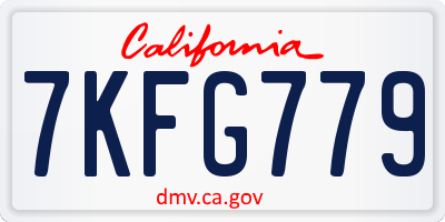CA license plate 7KFG779