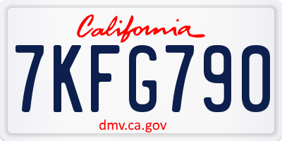 CA license plate 7KFG790