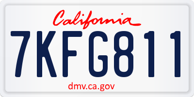 CA license plate 7KFG811