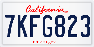 CA license plate 7KFG823