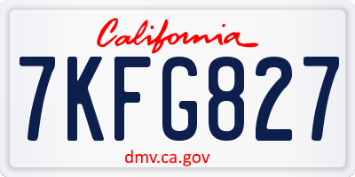 CA license plate 7KFG827