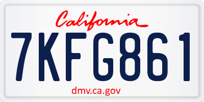 CA license plate 7KFG861