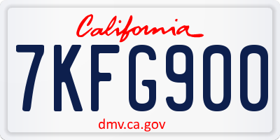 CA license plate 7KFG900