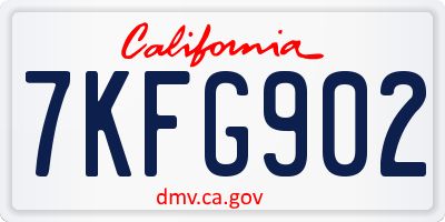 CA license plate 7KFG902