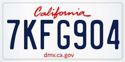 CA license plate 7KFG904