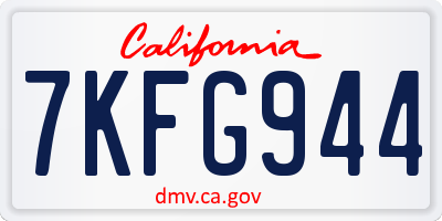 CA license plate 7KFG944