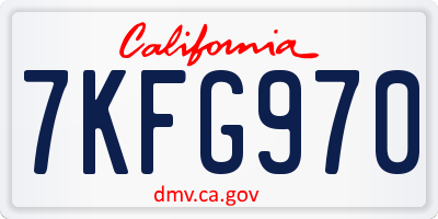 CA license plate 7KFG970