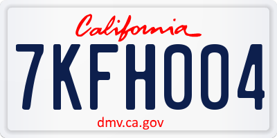 CA license plate 7KFH004