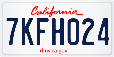 CA license plate 7KFH024
