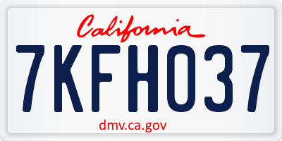 CA license plate 7KFH037