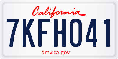 CA license plate 7KFH041