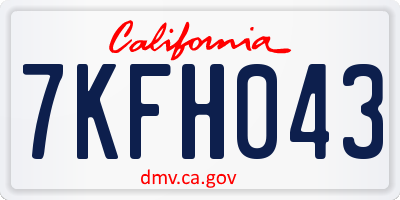CA license plate 7KFH043