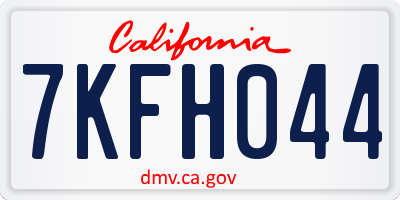 CA license plate 7KFH044