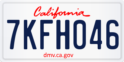 CA license plate 7KFH046