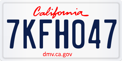 CA license plate 7KFH047