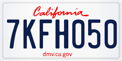 CA license plate 7KFH050