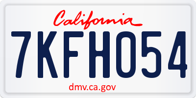CA license plate 7KFH054