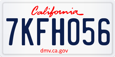 CA license plate 7KFH056