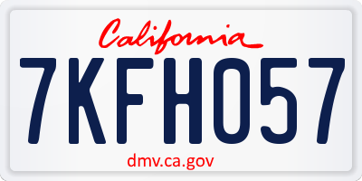 CA license plate 7KFH057