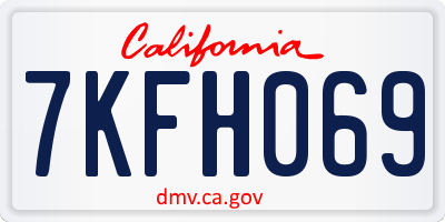 CA license plate 7KFH069