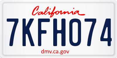 CA license plate 7KFH074