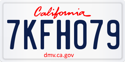 CA license plate 7KFH079
