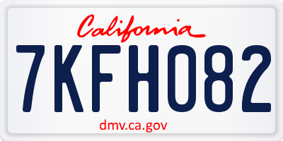 CA license plate 7KFH082