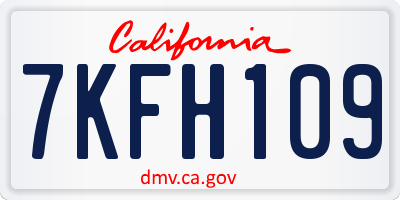 CA license plate 7KFH109