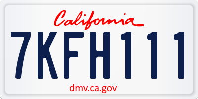 CA license plate 7KFH111