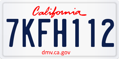 CA license plate 7KFH112