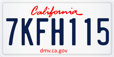 CA license plate 7KFH115