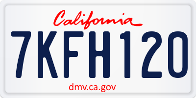 CA license plate 7KFH120