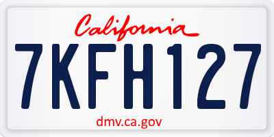 CA license plate 7KFH127