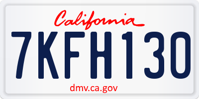 CA license plate 7KFH130