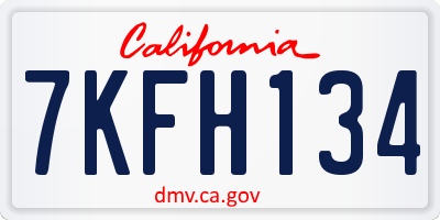 CA license plate 7KFH134