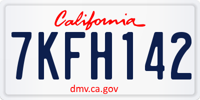 CA license plate 7KFH142