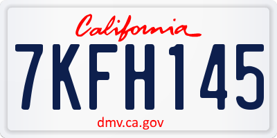 CA license plate 7KFH145