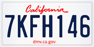 CA license plate 7KFH146